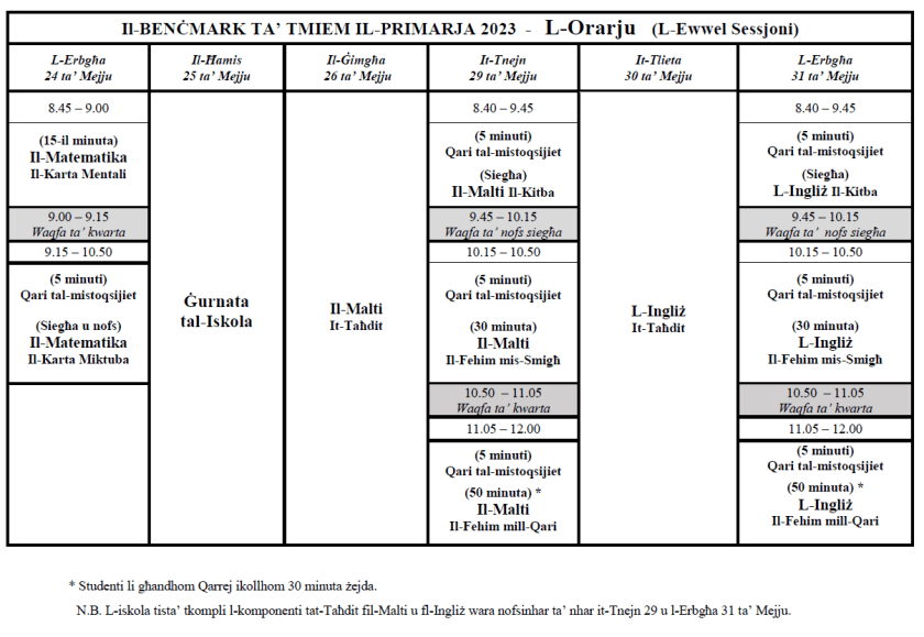 timetable maltese